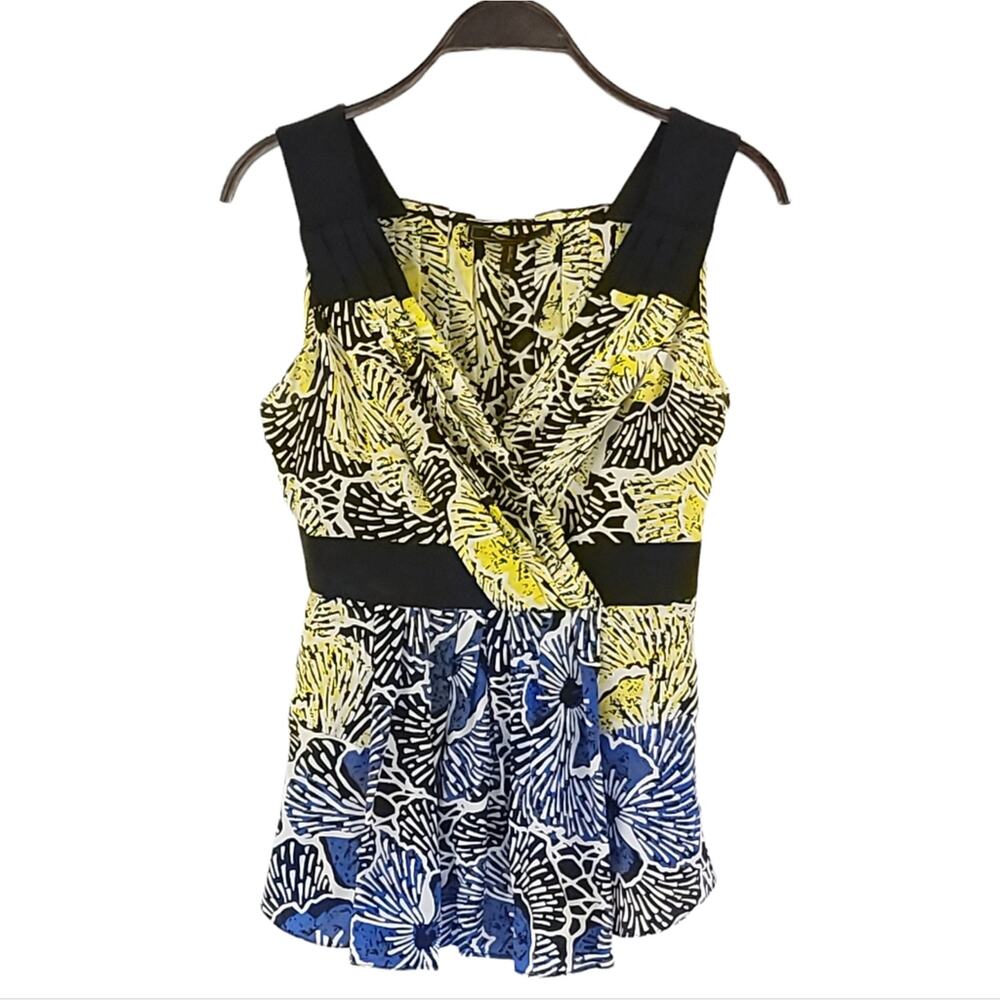 BCBGMaxAzria Floral Silk Tank Top Blouse